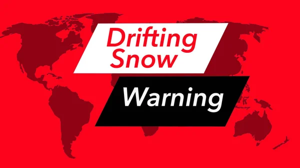 Schneeverwehungen Ein Wetterbanner Oder Symbol Fernsehen Ist Mit Einer Weltkarte — Stockfoto