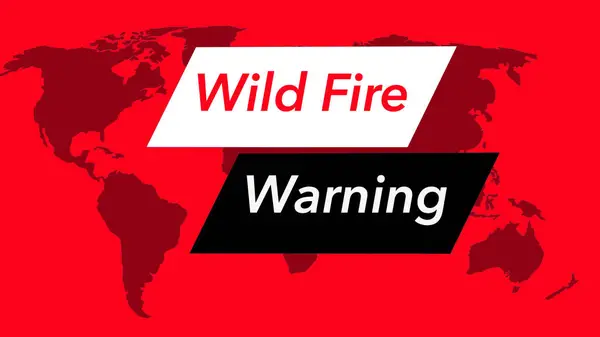 Wild Fire Watch Television Weather Banner Icon Seen Map World — Stock Photo, Image