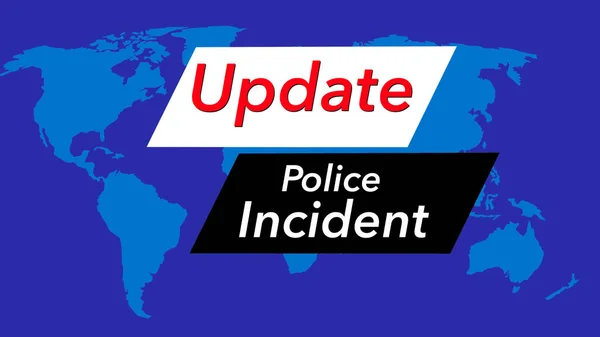 Aktualizovat Policejní Incident Televizní Zpravodajství Banner — Stock fotografie