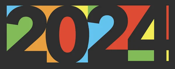 Números Ano 2024 São Vistos Uma Ilustração Gráfica Colorida Para — Fotografia de Stock