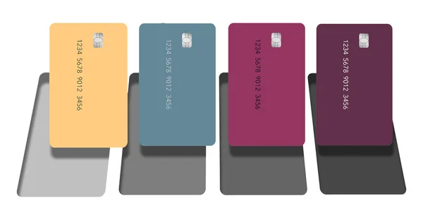 Credit Cards Debit Cards Mock Generic Ones Seen Display Box — Stock Photo, Image