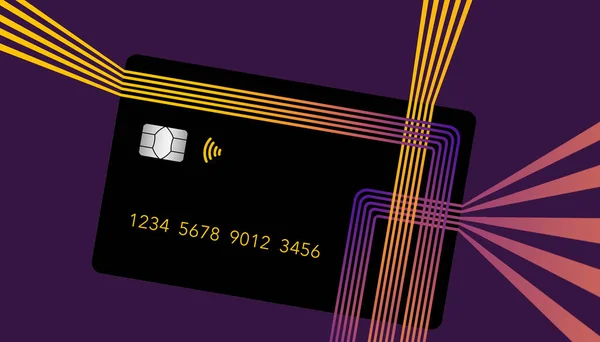 Elementos Design Que Decoram Cartão Crédito Genérico Débito Fluem Cartão — Fotografia de Stock