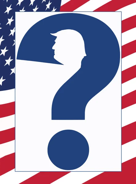 Donald Trumps Bild Del Ett Frågetecken Design Illustration Han Kommer — Stockfoto