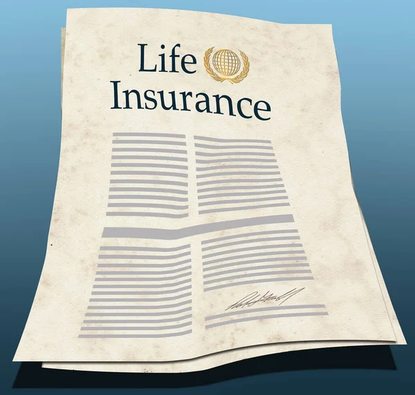 This is a life insurance policy in a 3-d illustration about protecting your loved ones with insurance.