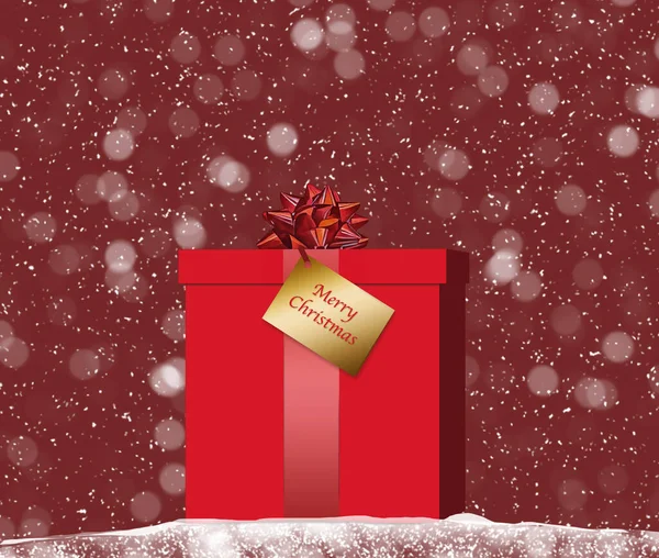 Christmas Gift Seen Snowstorm Illustration — Stock Photo, Image