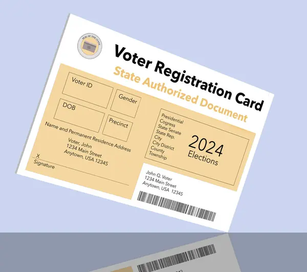 Here Mock Generic State Issued Voter Registration Card — Stock Photo, Image