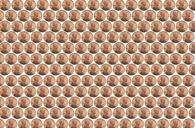 Parlak 2025 peniler arka plan görüntüsü olarak hizmet veren 3 boyutlu bir resimde görülür. Yaklaşık 400 peni Lincoln 'le birlikte görüldü..