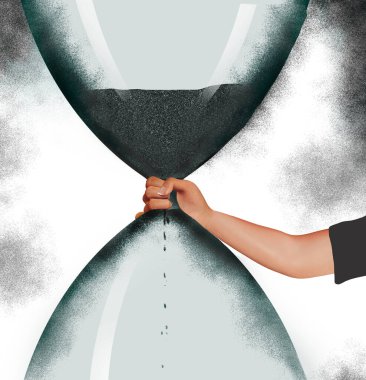 Yaşlanma. Durduramazsın ama belki biraz yavaşlatabilirsin. Bu, ömrü uzatabilecek yaşlanma ve sağlıklı alışkanlıklar hakkında 3 boyutlu bir illüstrasyon..