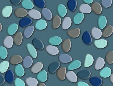 Bu üç boyutlu resimde siyah bir arkaplanda renkli çakıl taşları görülüyor.