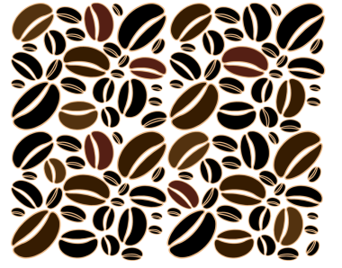 Burada renkli ve modern bir tasarımın kahve çekirdeği temalı bir illüstrasyonu var. Bu bir çizim..