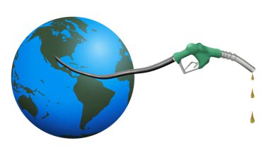 Bu, ABD 'nin ya da dünyanın petrol kaynaklarının tükenmesiyle ilgili 3 boyutlu bir illüstrasyon. .