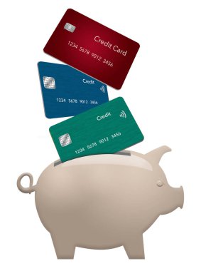 Sadece acil durumlarda kullanılacak sıfır dengeli kredi kartları sadece acil durumlar için kullanılıyor. Bu, finansal planlama hakkında 3 boyutlu bir illüstrasyon..