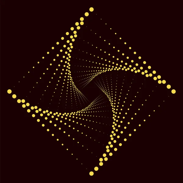 Kwadrat Kropkowana Żółta Ikona Izolowana Czarnym Tle — Zdjęcie stockowe