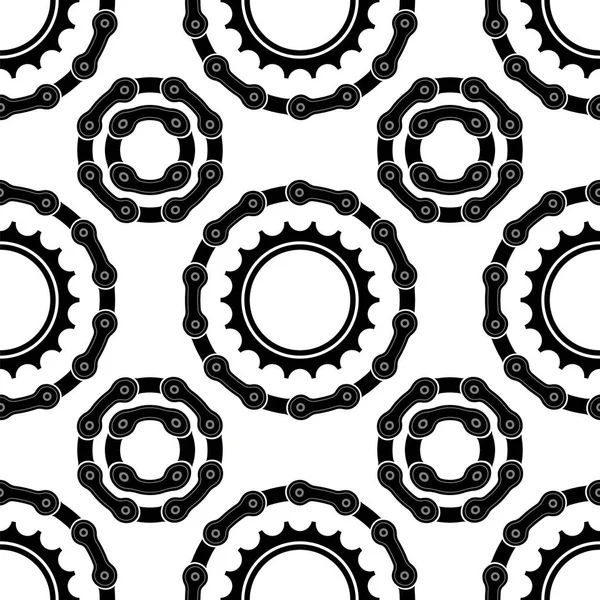 Différente Bicyclette Chaînes Cadres Sans Couture Modèle Isolé Sur Fond — Image vectorielle