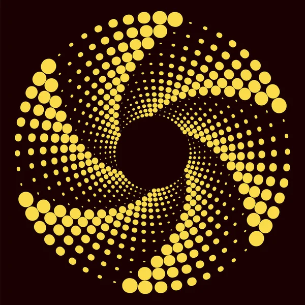 Icono Punteado Círculo Amarillo Aislado Sobre Fondo Negro — Foto de Stock