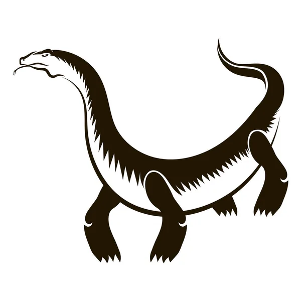Djur Varanus Ikon Isolerad Vit Bakgrund Komodo Dragon Monster — Stock vektor