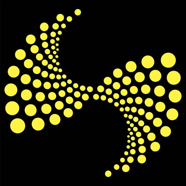 Žlutý Kruh Tečkované Ikony Izolované Černém Pozadí — Stock fotografie