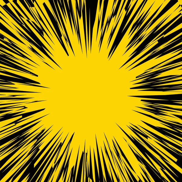 Жовтий Спалах Флеша Вибух Картуна Зоряний Вибух Темному Тлі — стоковий вектор
