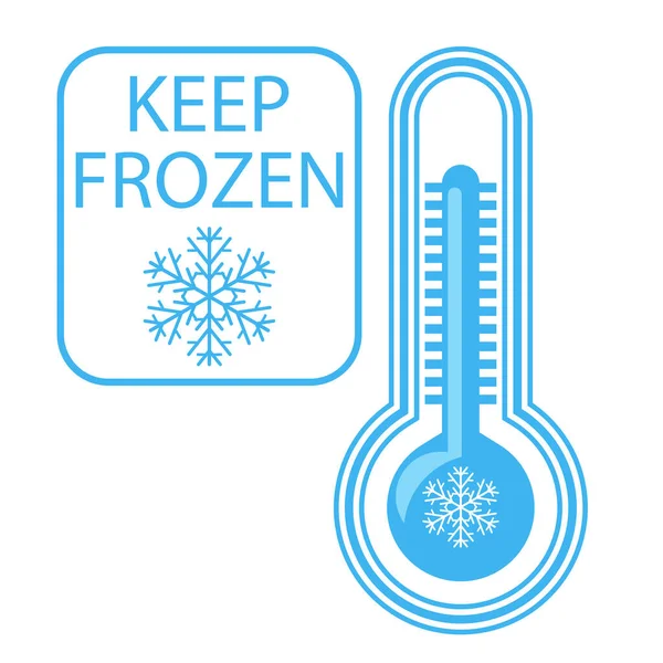 Cold Weather Thermometer Icon Banner Illustration Isolated White Background Flat — Stock Vector