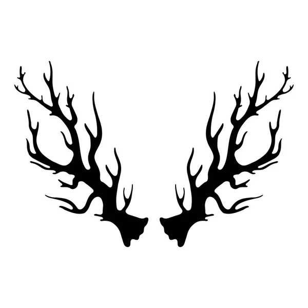 Illustration Animal Horns Silhouettes Isolated White Background — Stock Photo, Image