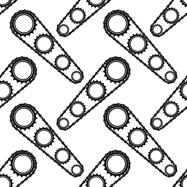 Different Bicycle Chain Frames Seamless Pattern Isolated White Background — Stock Vector