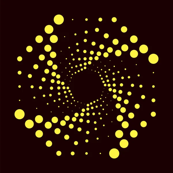 Žlutý Kruh Tečkované Ikony Izolované Černém Pozadí — Stock fotografie