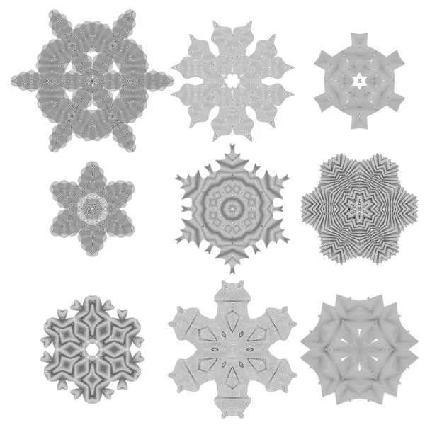 Set Geometrische Ornamenten Van Cirkel Guilloche Rozetten Geïsoleerd Decoratieve Ronde — Stockfoto