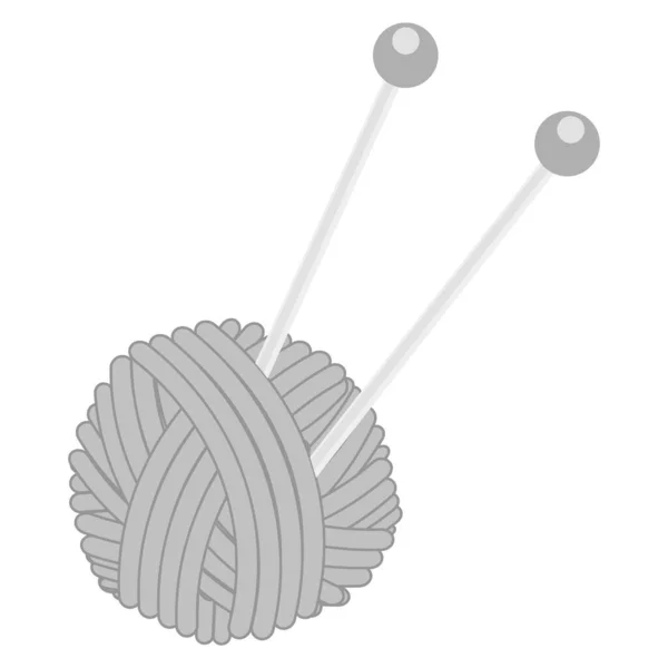 Icona Maglieria Isolata Sfondo Bianco Lana Design Logo Palla Illustrazione — Vettoriale Stock