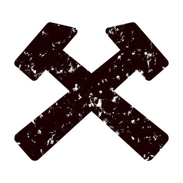 Grunge Hammers Ikone Isoliert Auf Weißem Hintergrund — Stockvektor