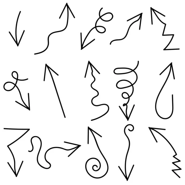 Verschiedene Pfeil Symbole Unterschiedliches Black Arrows Design Set Für Präsentation — Stockvektor