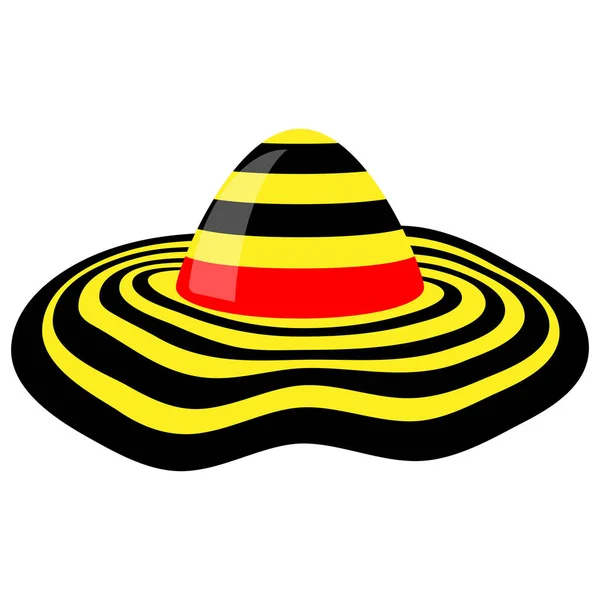 Icono Moderno Negro Sombrero Amarillo Para Mujer Aislado Sobre Fondo — Vector de stock