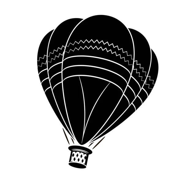 Vector Varmluftsballong Ikonen Isolerad Vit Bakgrund — Stock vektor