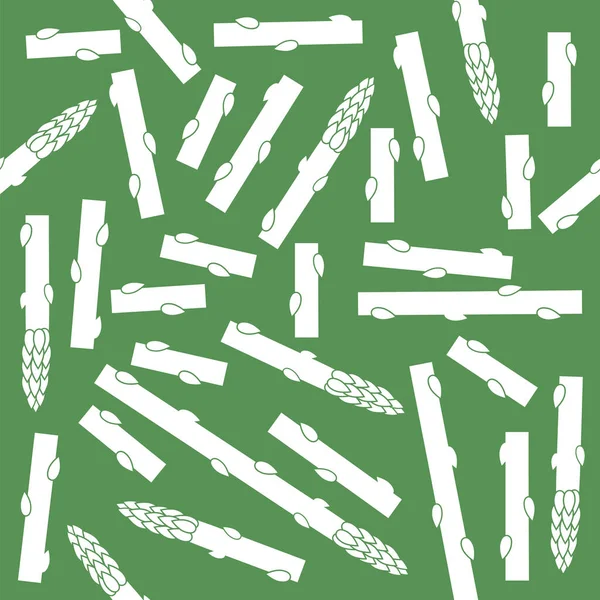 Vector Tasty Fresh White Asparagus Set Isolated Green Background 베가의 — 스톡 벡터