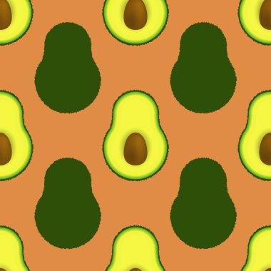 Yeşil Olgun Avokado Meyvesi Kırmızı Arkaplanda İzole Edildi.