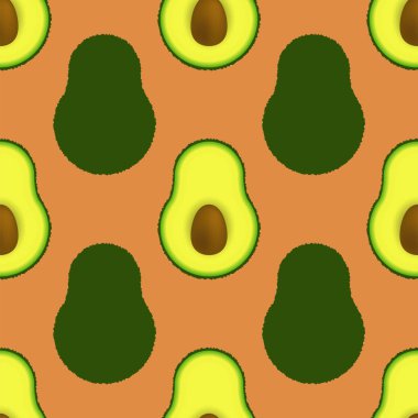 Vektör Yeşil Olgunlaşmış Avokado Meyvesi Kırmızı Arkaplanda İzole Edildi.