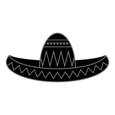 Marakalı Meksika sombrerosu. Beyaz arkaplanda izole edilmiş Cinco de mayonez sembolü.