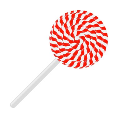 Vektör Noel şekeri ikonu. Lolipop şekerli karamel. Beyaz arkaplanda karikatür tatlısı.