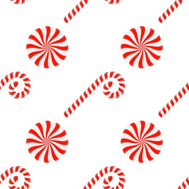 Raster Noel şekeri desenli. Lolipop şekerli karamel. Çizgi film tatlı geçmişi.