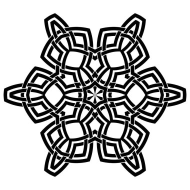 Yuvarlak süs. Dövme veya logo için dekoratif klasik etnik model. Kelt düğümleri çerçevesi. İskandinav geleneksel süsü.