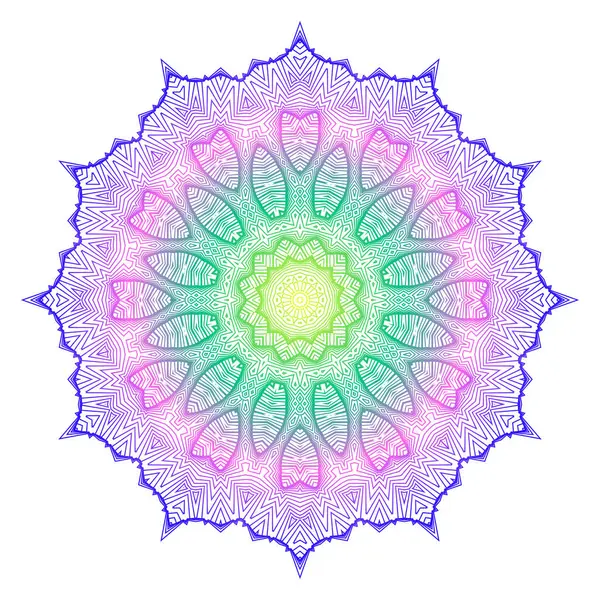 Beyaz arka planda izole edilmiş dövme tasarımı için vektör renkli mandala tasarımı, rahatlatıcı ve kolay mandala sanatı.