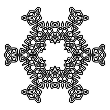 Raster yuvarlak süs. Dövme veya logo için dekoratif klasik etnik model. Kelt düğümleri çerçevesi. İskandinav geleneksel süsü.