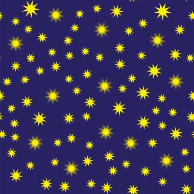 Mavi Arkaplanda Altın Sarı Yıldızsız Desen.