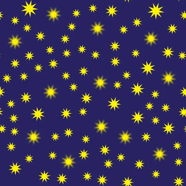 Mavi Arkaplanda Altın Sarı Yıldızsız Desen.