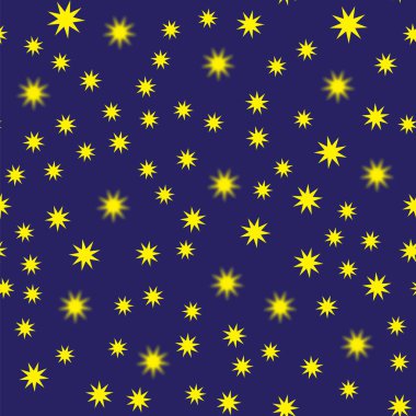 Mavi Arkaplanda Sarı Vektör Yıldızsız Desen.