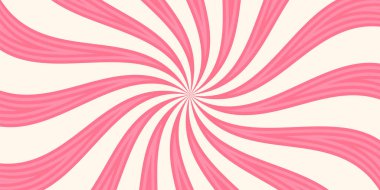 Şekerleme pembe beyaz desenli. Tatlı girdap arka planı. Dondurma güneş patlaması dokusu. Çarpık pembe ışınlar. Renkli duvar kağıdı. Krem güneş ışığı tasarımı. Dönen çizgiler. Dönen çizgi film girdabı ya da girdabı.