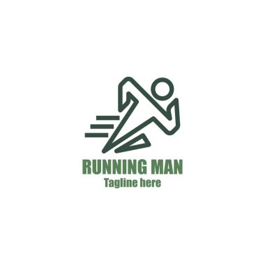 Koşan adam logosu vektör tasarımı. İşiniz ve kurumsal kimliğiniz için mükemmel.