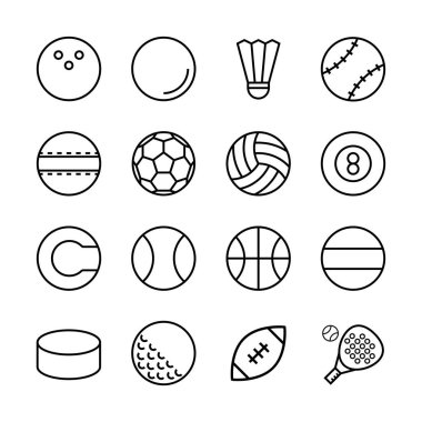 Spor topu ikonu. Spor topu simgesi seti. Tasarım ögesi