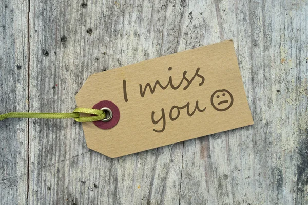 Label English Text Miss You — Stock Photo, Image