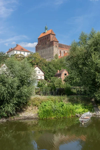Veduta Della Città Havelberg Con Cattedrale Medievale Sankt Marien Sassonia — Foto Stock