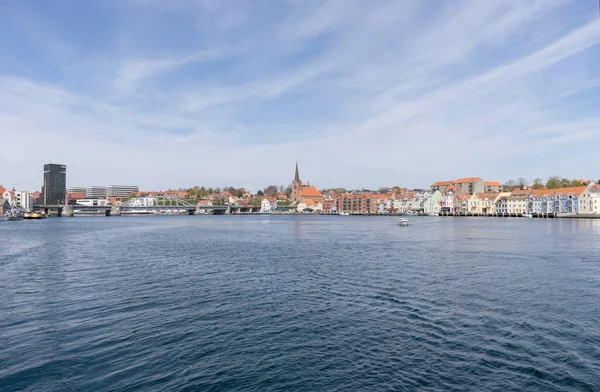 Város Kilátás Sonderborg Dániában Vízből — Stock Fotó